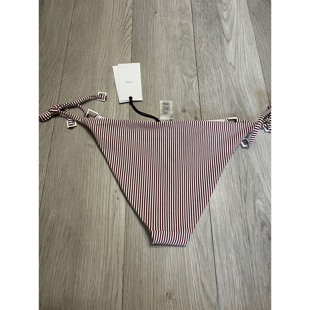 Onia coastal prep red white seersucker bikini bottoms resortwear beachcore - Picture 12 of 13